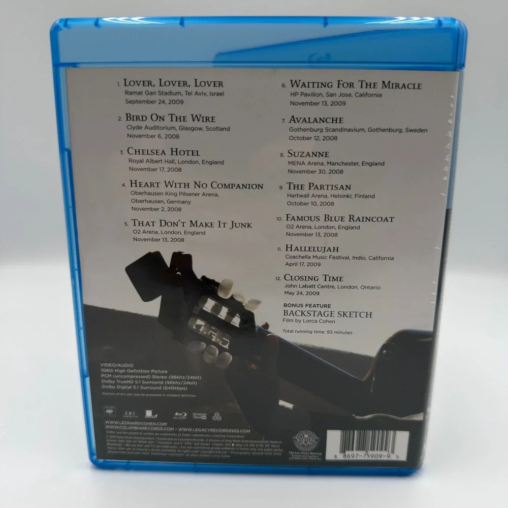 Leonard Cohen Songs From The Road Blu-ray Live Concert 2010 886977590993